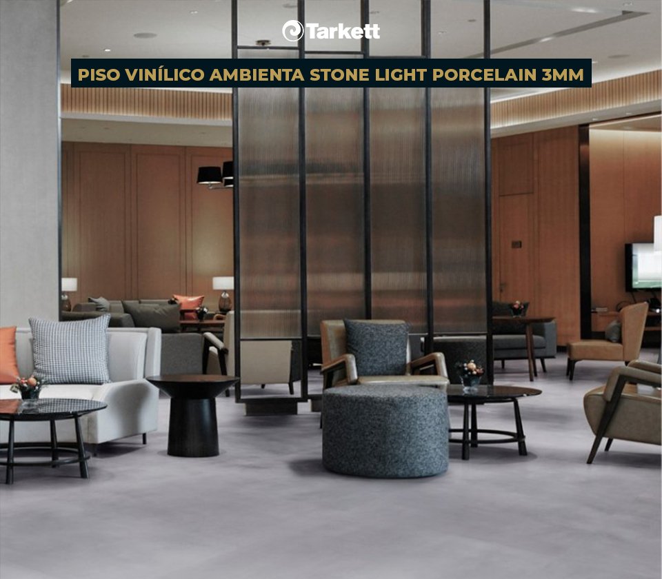 Piso Vinilico Ambienta Stone 3mm 92 x 92cm - Light Porcelain Cx 3 Piso Vinilico Ambienta Stone 3mm 92 x 92cm - Light Porcelain Cx 3